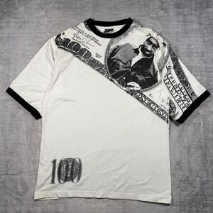Makaveli Branded Shirt Mens XL White Vintage Y2K Tupac Shakur Money Hip hop